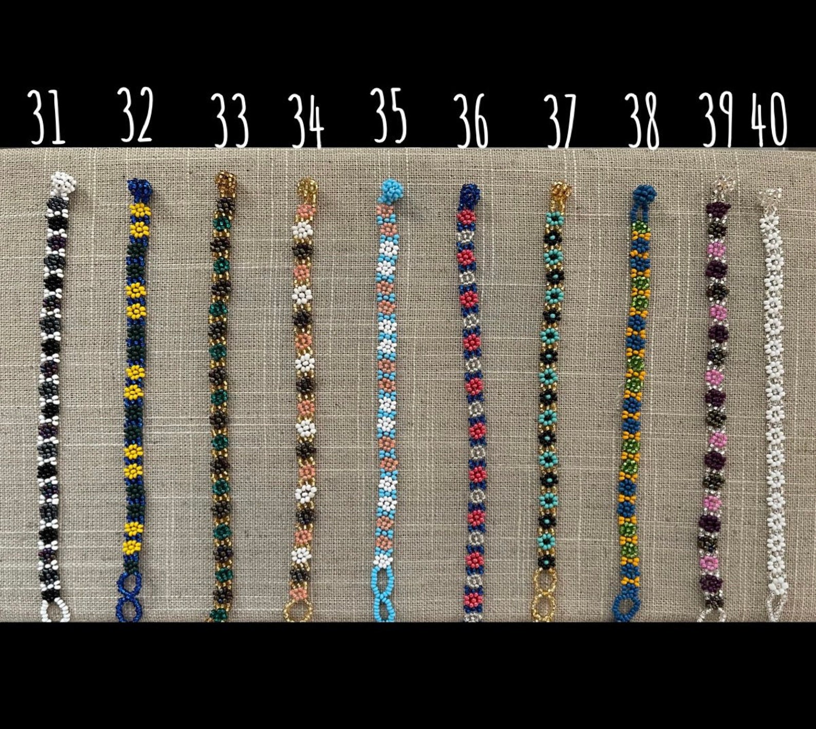 Mexican Beaded Bracelets Adjustable Beaded Flower Bracelets Etsy