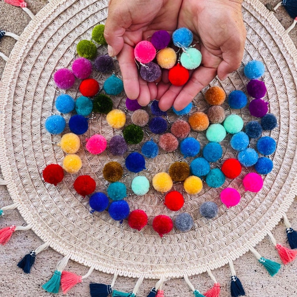 Pom Pom Earrings Etsy