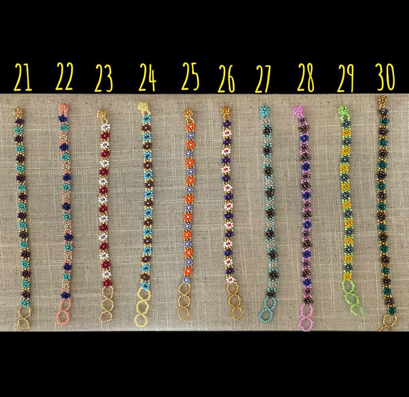 Mexican Beaded Bracelets Adjustable Beaded Flower Bracelets Etsy