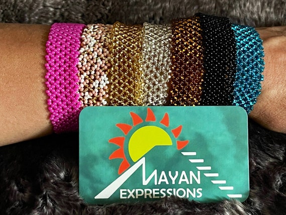 Mexican Beaded Bracelets - Adjustable Beaded Flower Bracelets
