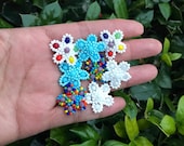 Multicolored Mexican Beaded Stud Earrings