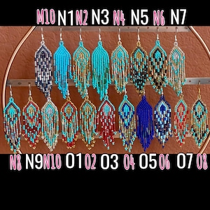 Artisan Beaded Earrings: Indigenous Mexican Huichol Style image 7