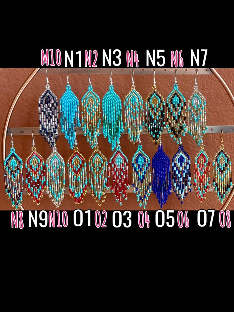 Artisan Beaded Earrings: Indigenous Mexican Huichol Style image 7