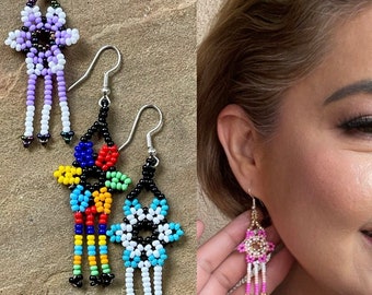 Flower beaded earrings, Bead earrings, Y2k Earrings, Unique Earrings, Custom Earrings, Best Seller, Trendy Earrings, Floral Earring, Flower