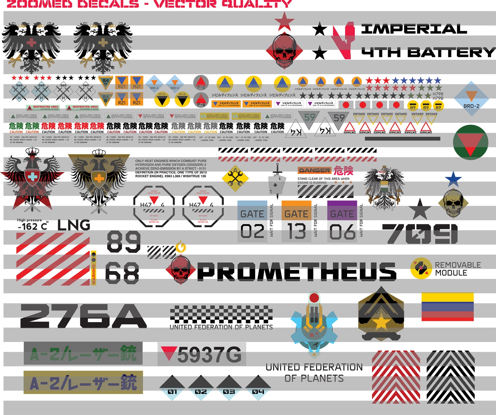 Scifi Waterslide Decals Action Figures Custom Models Etsy