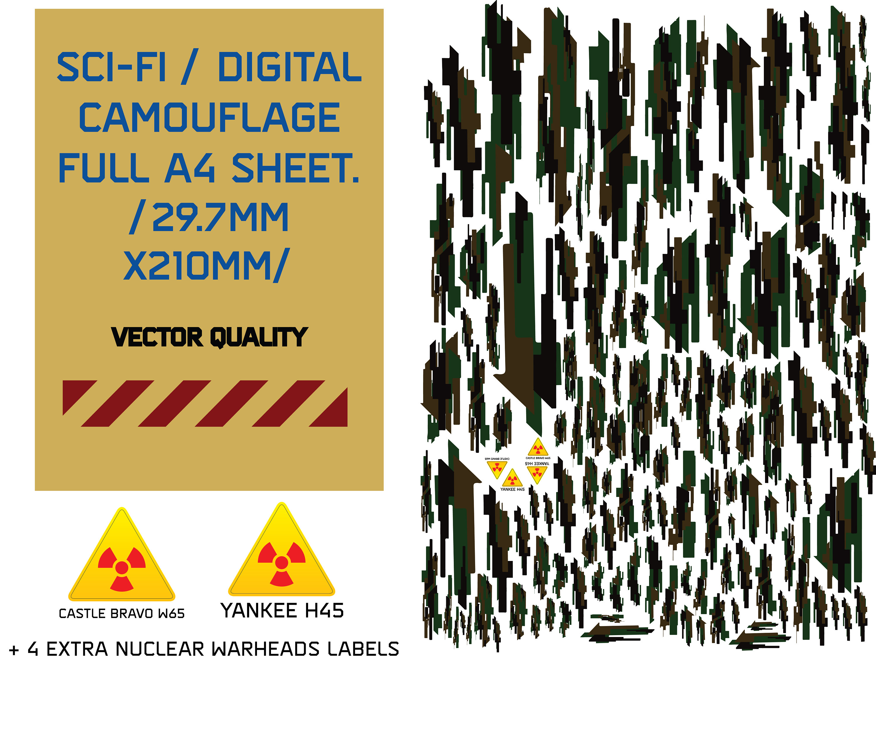 Sci-Fi Camouflage Waterslide Decalcomanie, Action Figures Modelli personalizzati, diorama di avvertimento, Robot guerrieri Mech, decalcomanie per astronave