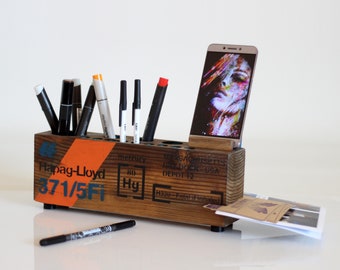 Charging Station,  Dock Station, Wood Docking Station, Iphone Station, Pencil holder, Desk caddy, Organiser