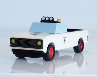 Handcrafted Beech Wood Cosmonaut Truck, Collectible Wooden Toy