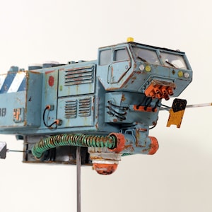 Sci-fi hovercraft, scratch build sci-fi diorama truck, Groot formaat - 45 cm model ruimteschip, Gedetailleerd onderhoud truck display model speelgoed,