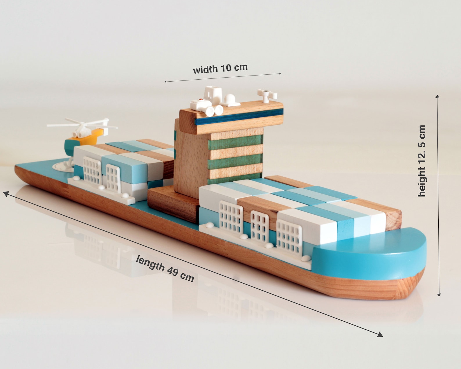 Container wood ship toy Wooden ship toy Wooden cargo ship Etsy