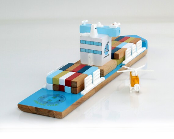 48PCS Blocs de bateaux empilables en bois Jouets Togo