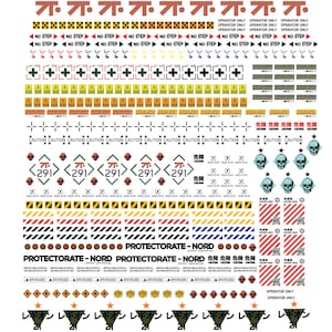 Sci-Fi waterglijbaanstickers, actiefiguren aangepaste modellen, waarschuwingsdiorama, stickers mecha-krijgerrobots voor ruimteschip