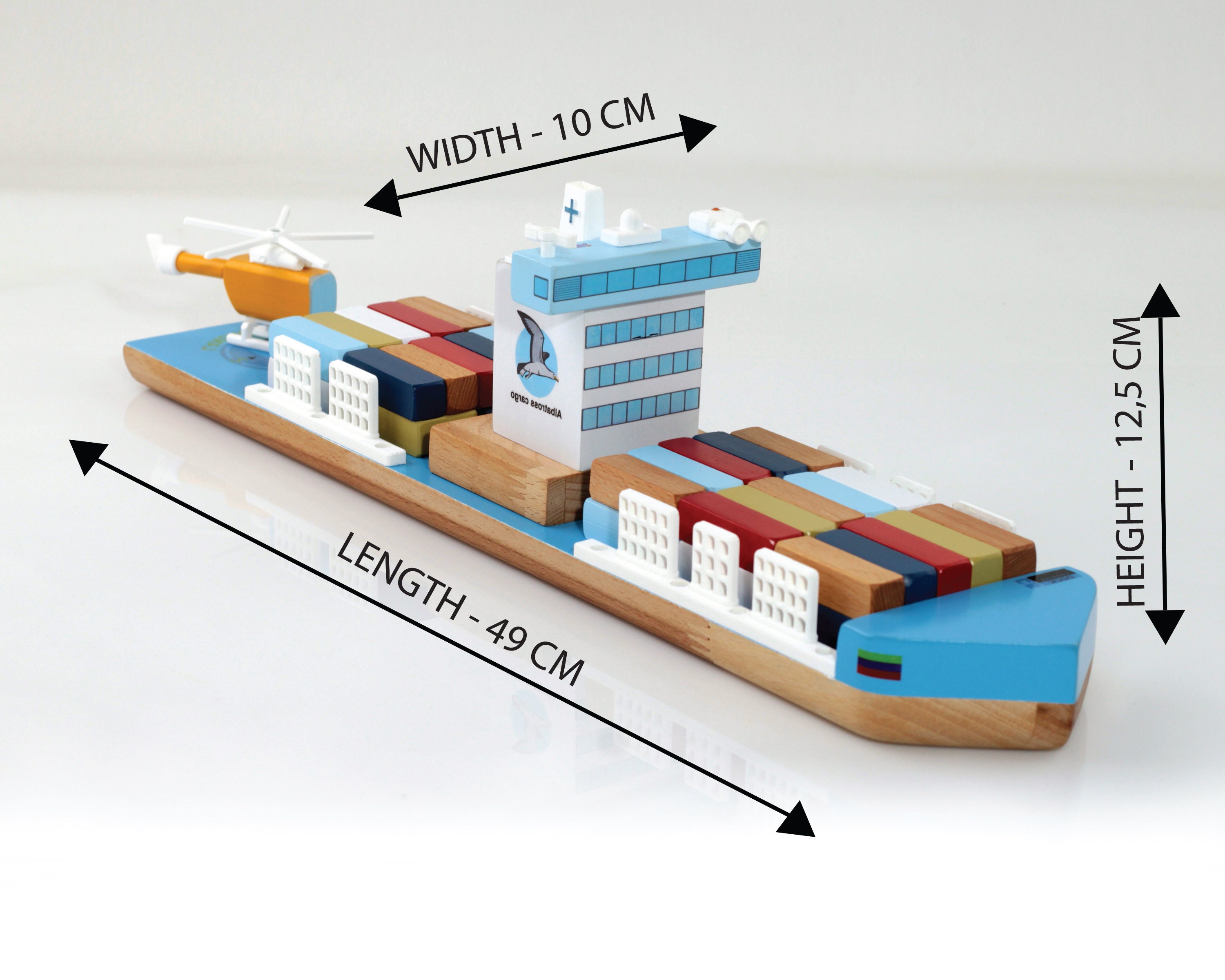 Container Wood Ship Toy Wooden Ship Toy Wooden Cargo Ship Etsy