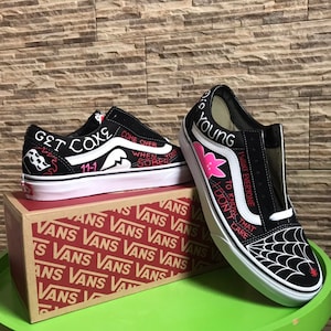 Vans Old Skool Lil Peep &quot;Spider Web&quot; handmade painting