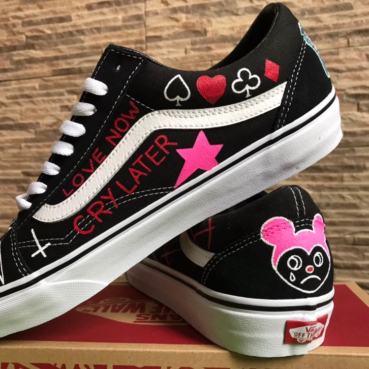 Vans Old Skool Lil Peep screaming Mom Handmade Painting Etsy