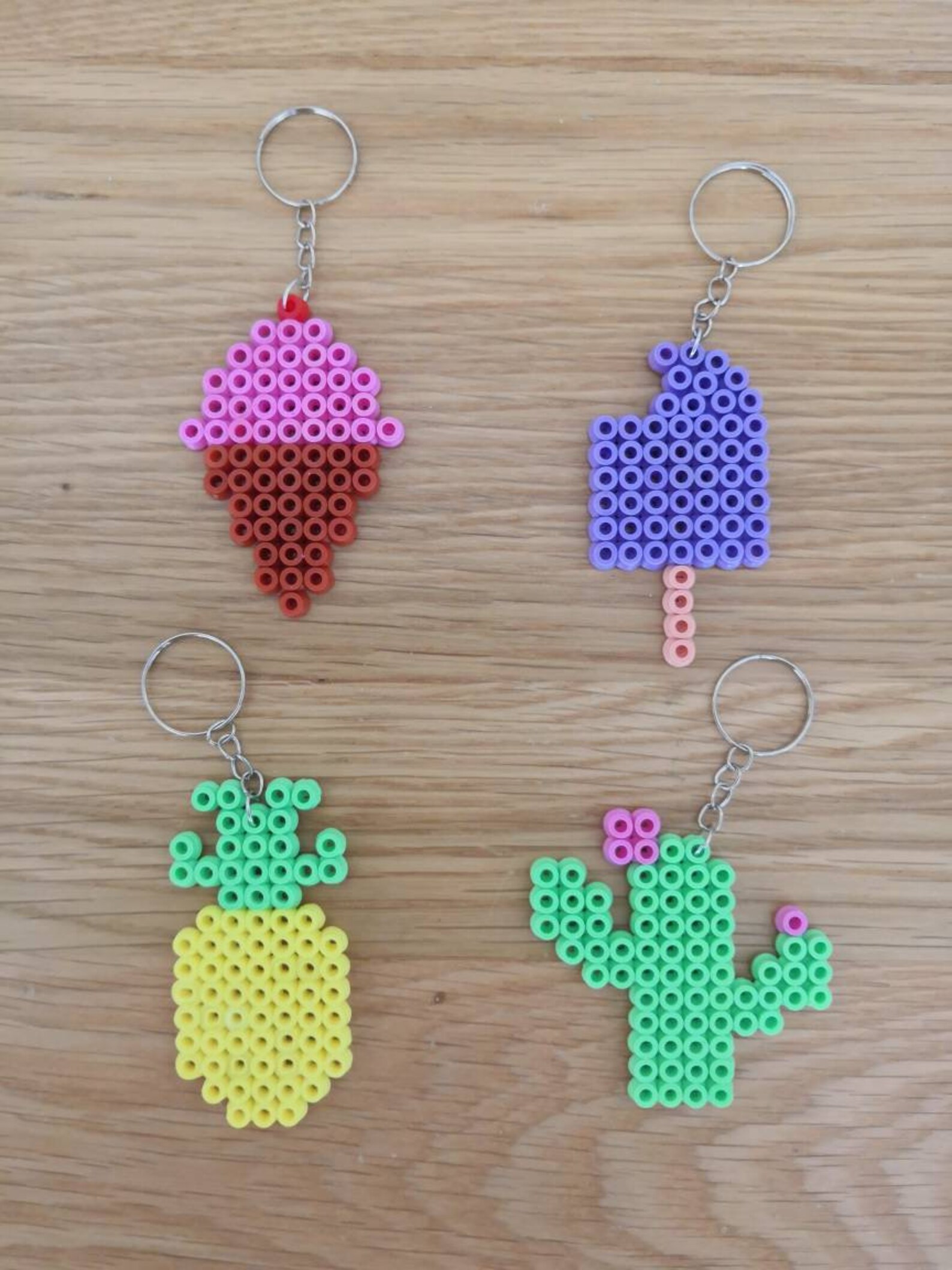 Summer Hama bead keyrings handmade Etsy