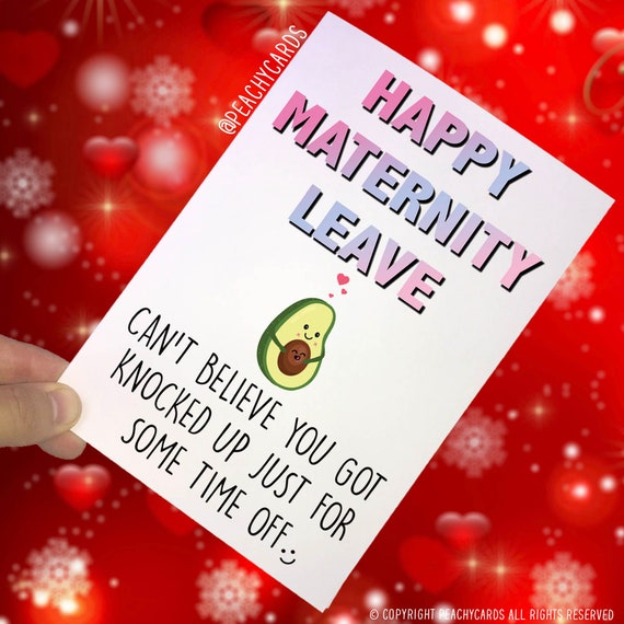 Funny Maternity Leave Card Work Colleague Congratulations Etsy