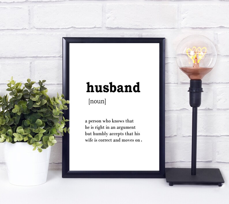 Husband Funny Definition Husband Gift on a Wedding Day and Etsy