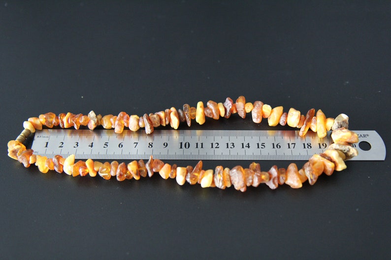 32gr Genuine and natural amber butterscotch handmade graduated beads necklace healing amber chips #3
