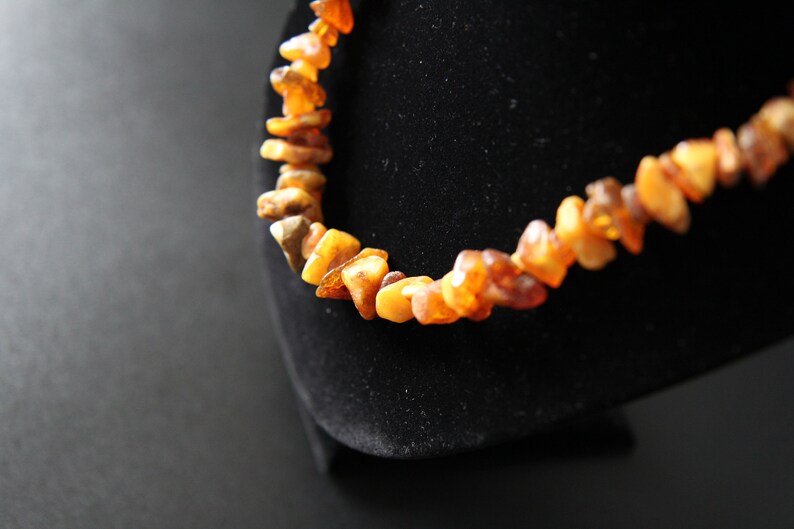 32gr Genuine and natural amber butterscotch handmade graduated beads necklace healing amber chips #3