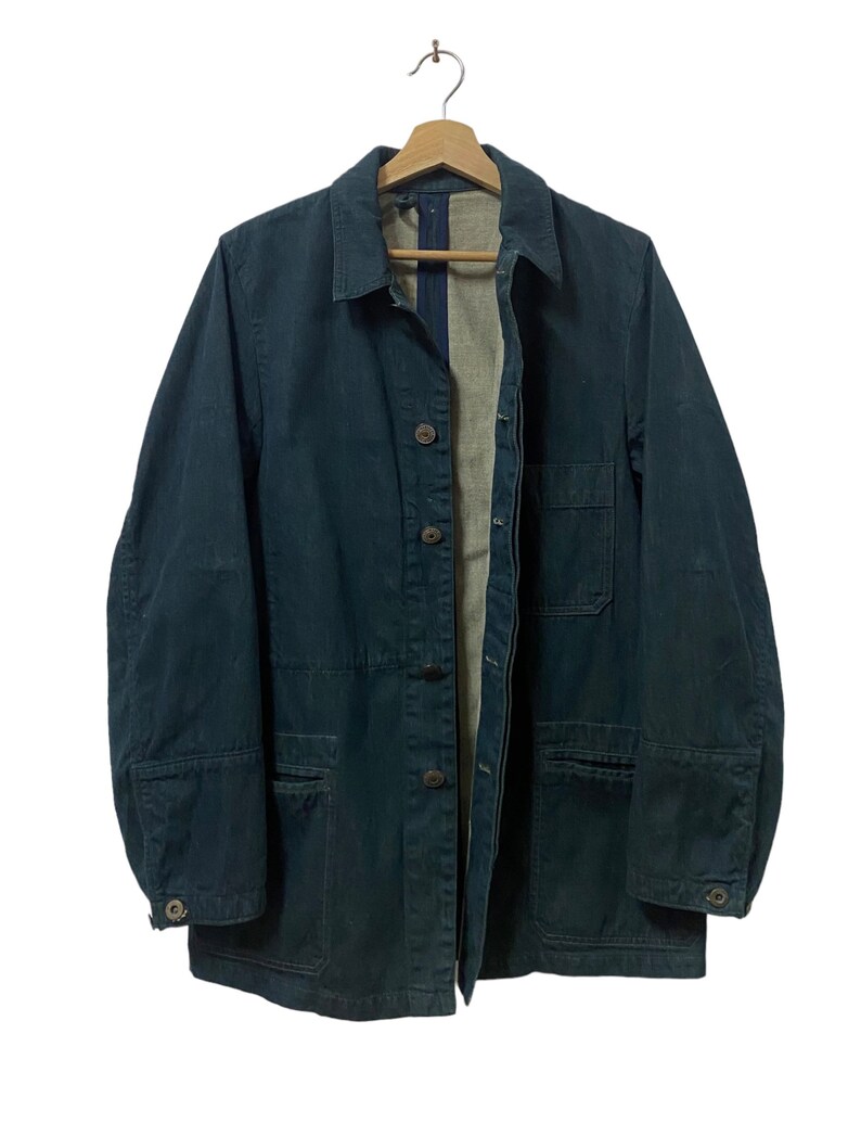 VtgRare Bartack Made By S.U & Co Blue Denim Indigo Chore Jacket/Mister Freedom Jacket/Sugar Cane Workers/Size M image 5