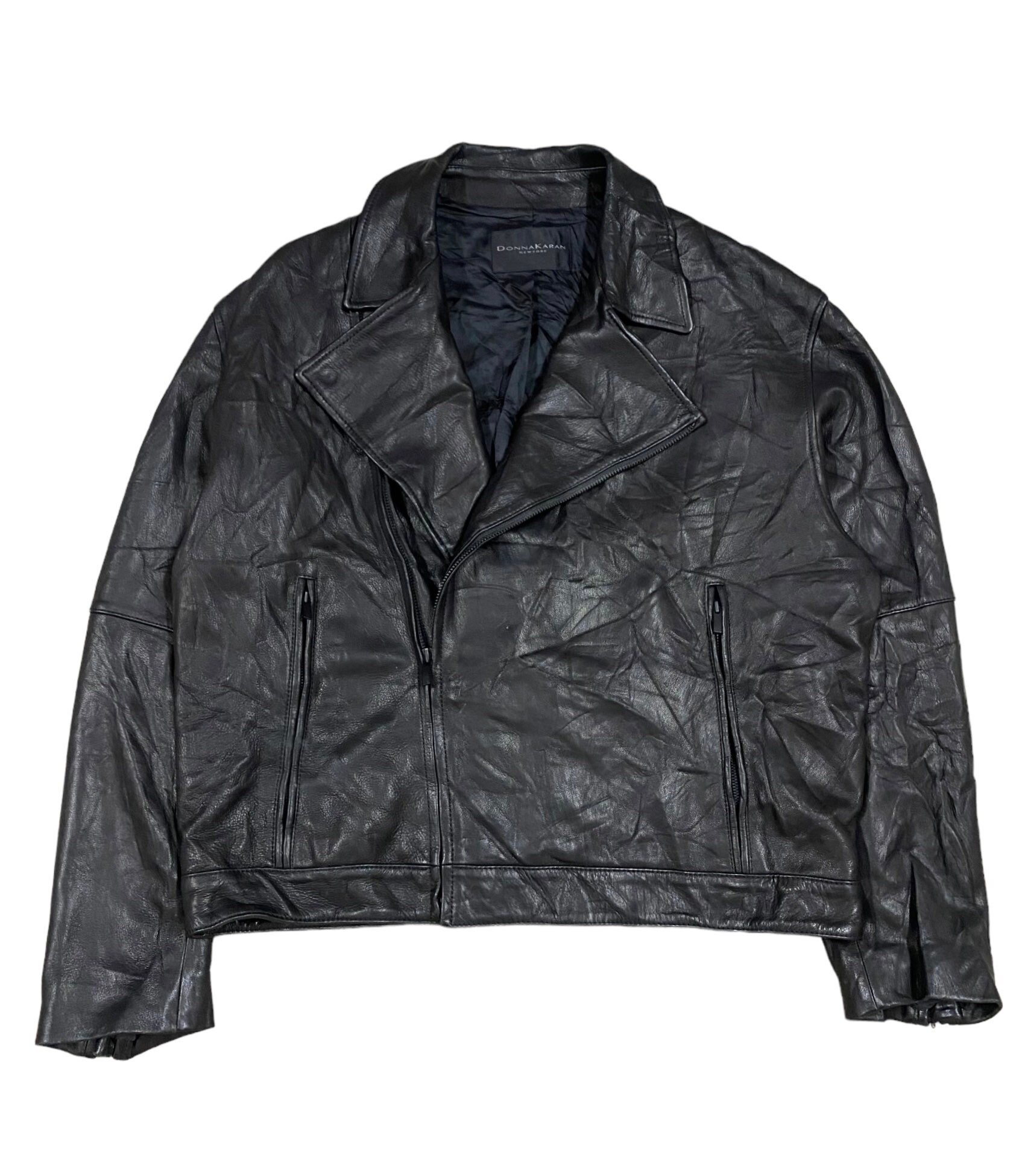 Donna karan mens leather jacket cheap