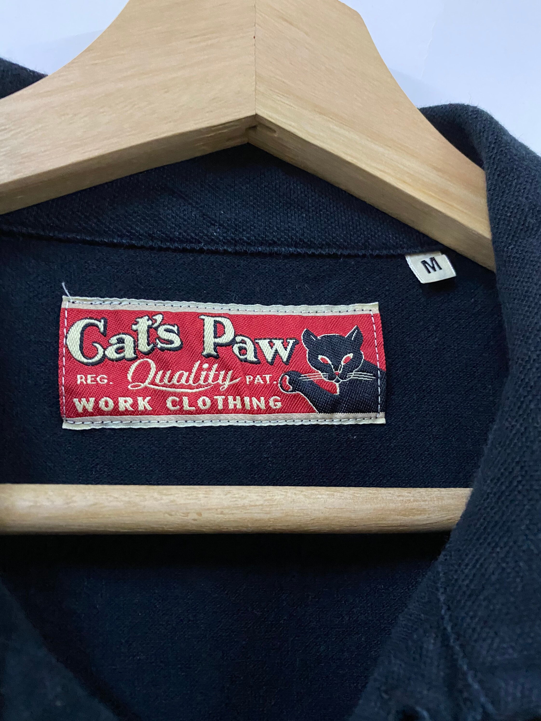 Kleding Herenkleding Overhemden & T-shirts Polos Rare Cat's Paw By Toyo Enterprise Polo Shirt Single Pocket Maat M WorkClocthing Brand Vtg!! 