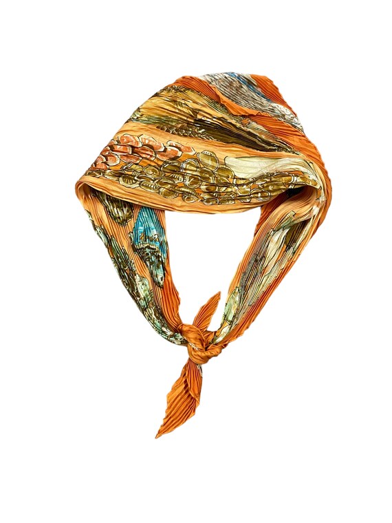 Vtg!!!Rare Luxury Hermes Silk Pleated Scarf/Rocai… - image 2