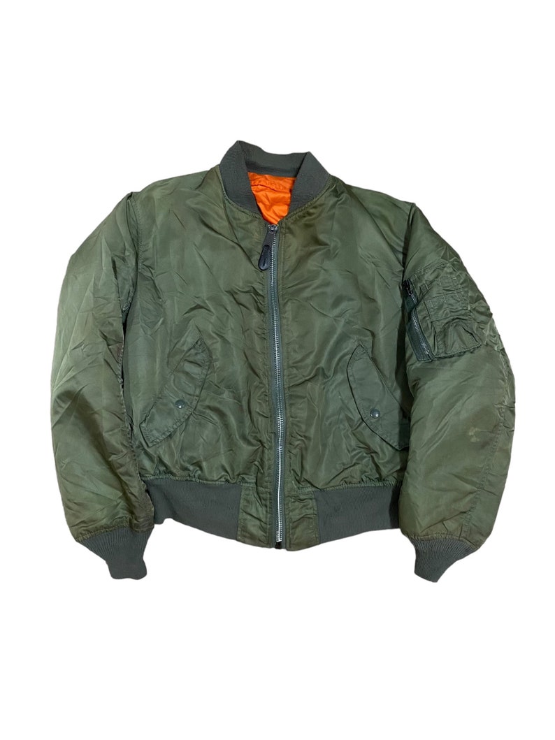 Vtgrare 80s Alpha Industries Ma-1 Flyers Jacket Olive Green Bombers ...