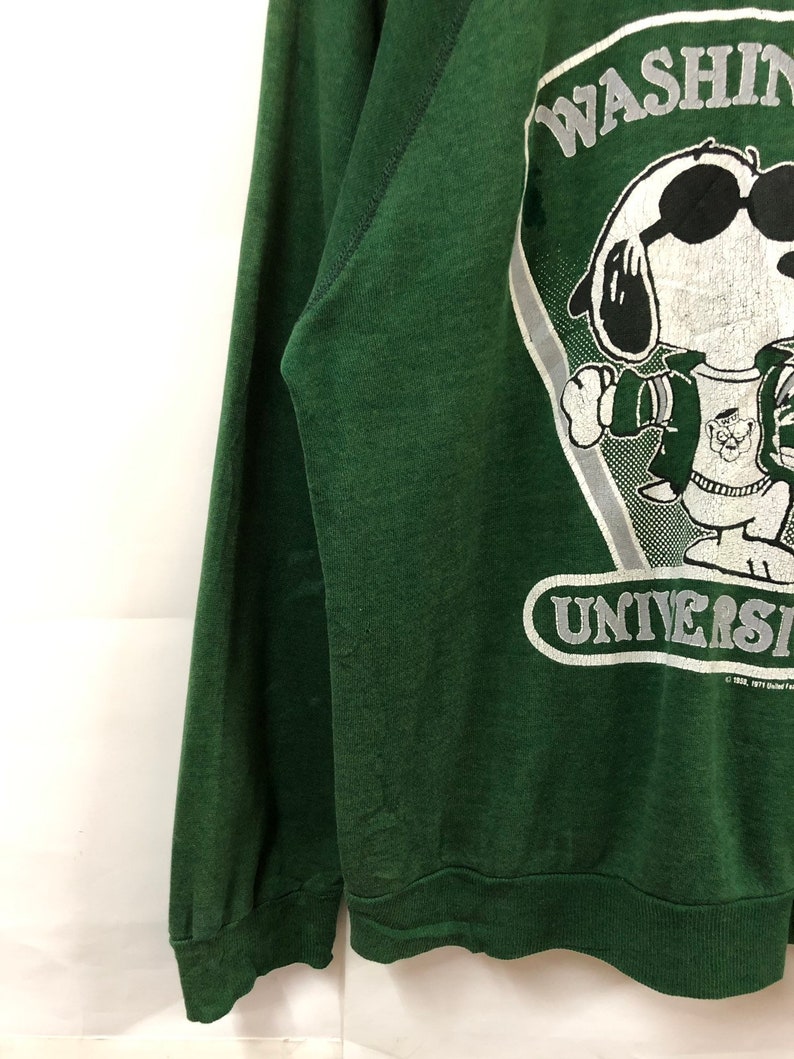 Vintage!!!Rare 1971/'s Washington University Snoopy PeanutSweatshirt CrewneckSize L