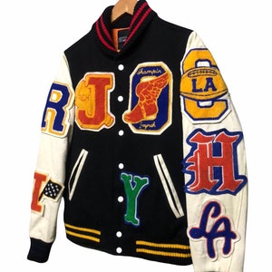 Rarejoyrich Los Angeles Patches Wool Varsity Jacket/shawl Varsity ...