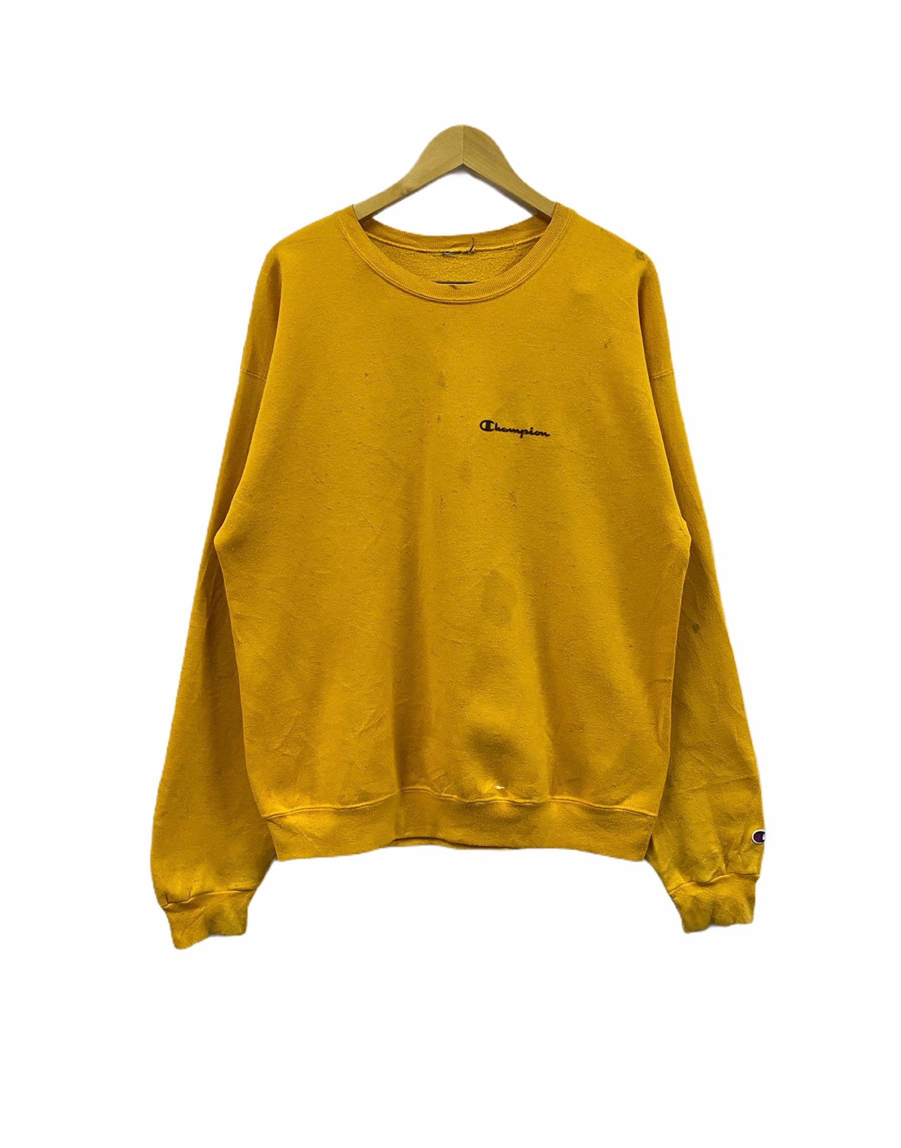 Champion Sweatshirt Yellow - Etsy