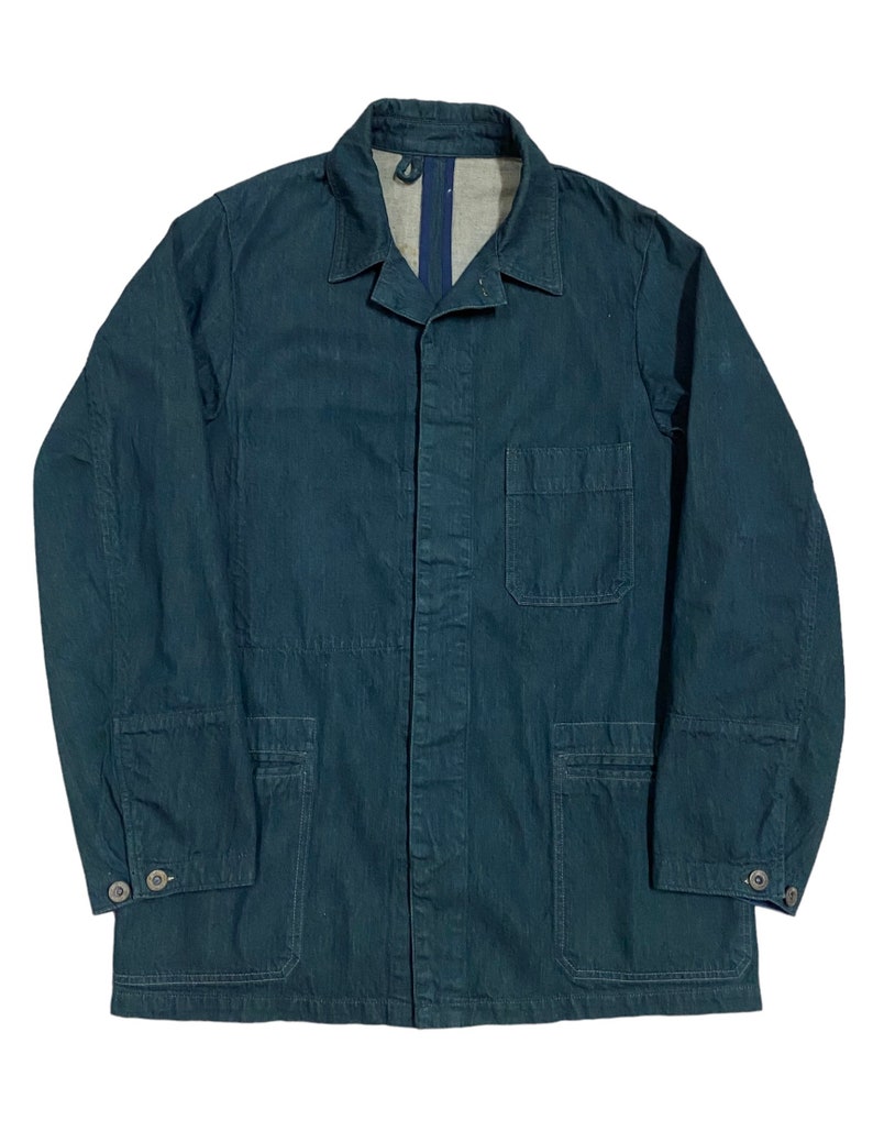 VtgRare Bartack Made By S.U & Co Blue Denim Indigo Chore Jacket/Mister Freedom Jacket/Sugar Cane Workers/Size M image 1