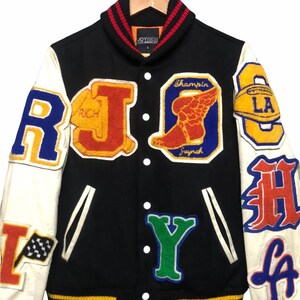 Rarejoyrich Los Angeles Patches Wool Varsity Jacket/shawl Varsity ...