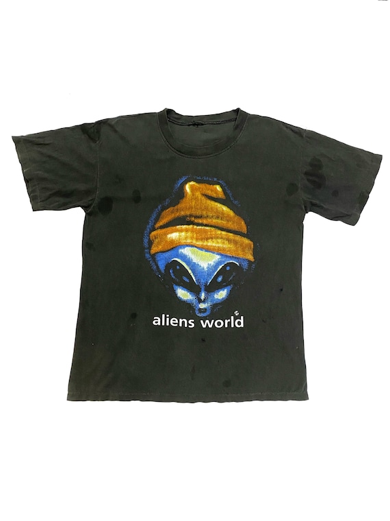 Vtg!!!Rare 90’s Alien World Skate/Distress Shirt S