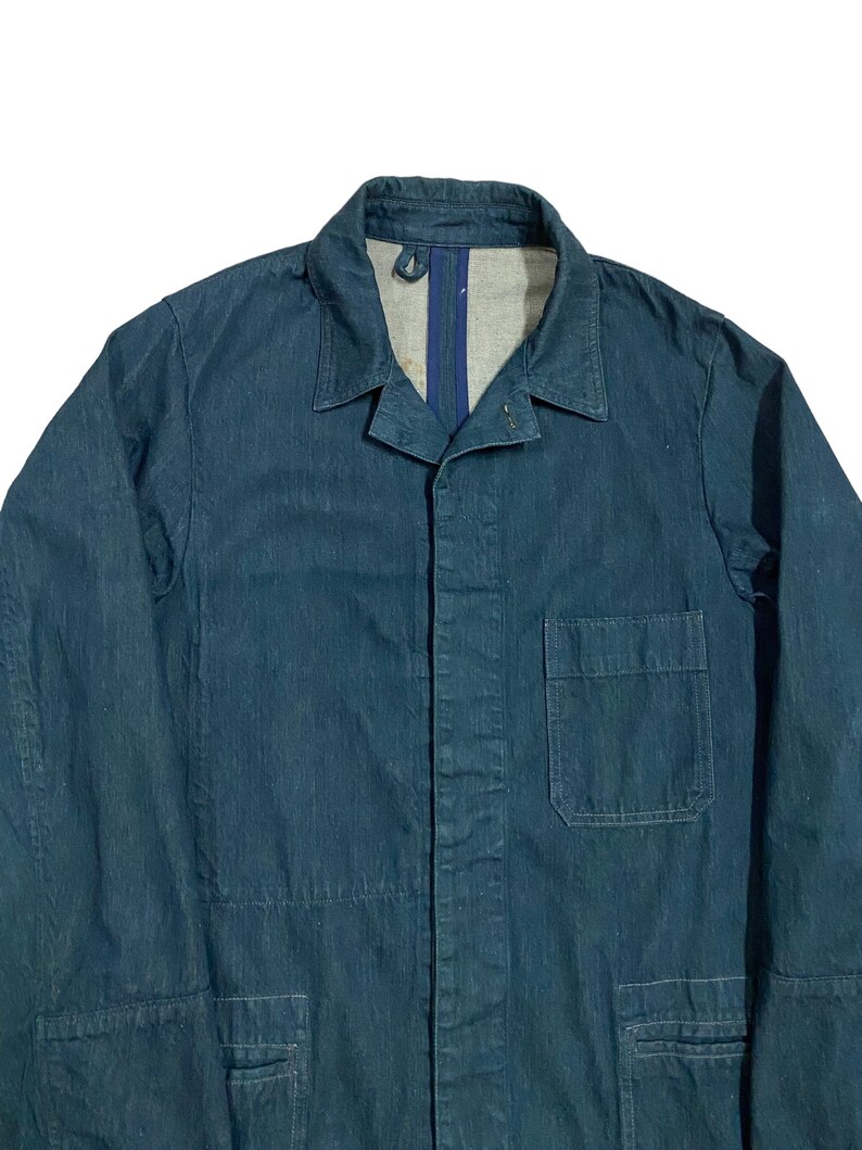 VtgRare Bartack Made By S.U & Co Blue Denim Indigo Chore Jacket/Mister Freedom Jacket/Sugar Cane Workers/Size M image 3