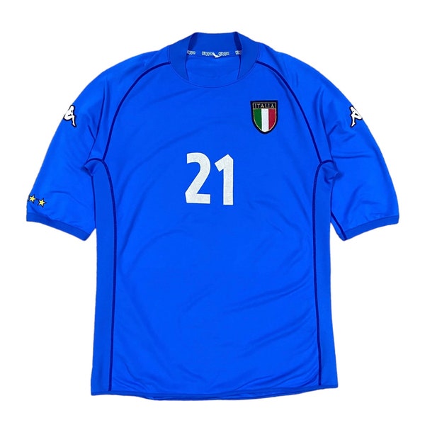 Vtg!!! Rare kit Italie des années 00 Domicile Vieri Namset n° 21/Maillot de football vintage/Taille L