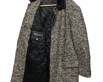 Vtg!!!Rare 90’s Versace Chacoal Grey Fur Collar Overcoat/Versus Gianni Versace/Luxury Designer/ Size 48