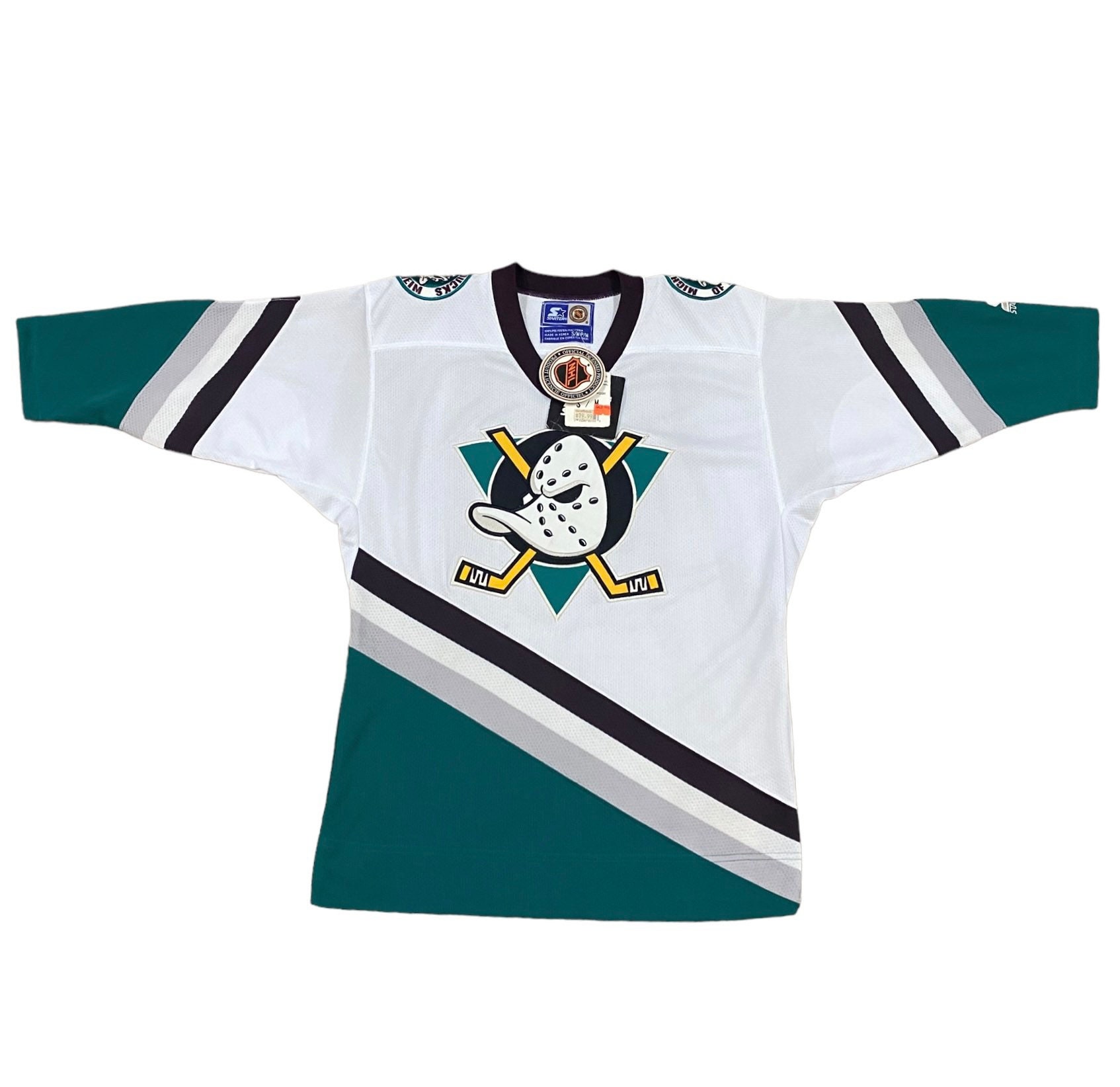 90s Anaheim Mighty Ducks NHL heavy hockey jersey by CCM (Men sz