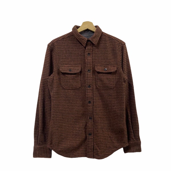 Rare!!!Beauty And Youth By United Arrow Checked Wool/Japanese Brand Style Oxford Button Up/Size L