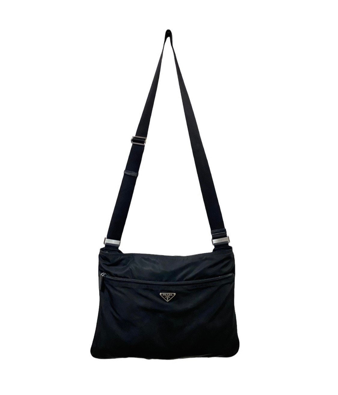 Prada Re-Nylon & Saffiano Leather Shoulder Bag - Black Messenger Bags, Bags  - PRA860687