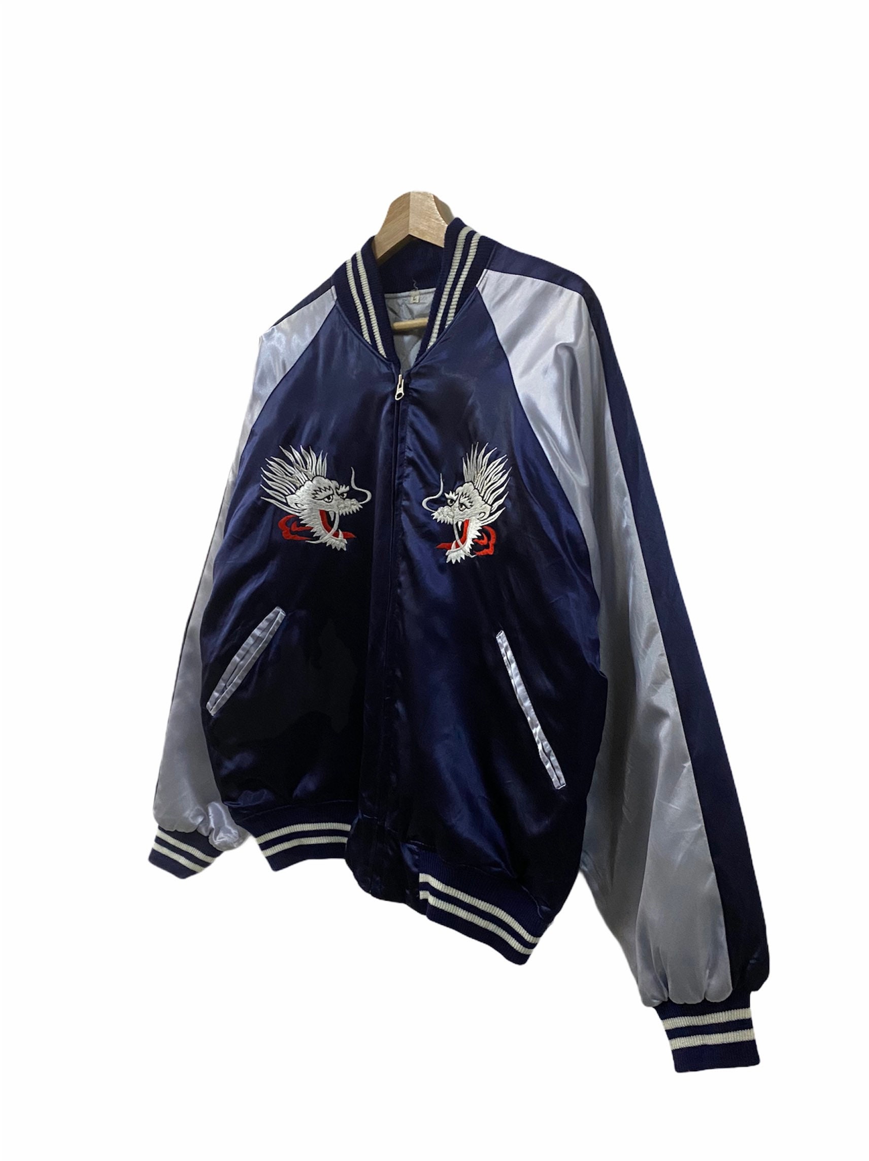 VtgRare 90s Satin Sukajan Jacket Embroidery | Etsy