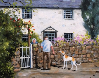 It's a grand afternoon!, Giclee print, greyhound, greyhound art, whippet, Original painting Steve Sanderson, art print