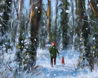 A white Christmas.., Giclee print, greyhound, greyhound art, whippet, Steve Sanderson, art print, snow, Christmas, Winter
