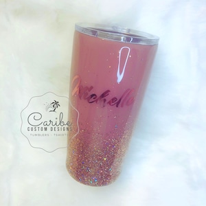 Rose Gold Glitter Tumbler, Holo Glitter Tumbler, Custom Cup, Classy Tumbler, Sparkly Tumbler, Travel Mug, Gift for Her, Mother&#39;s Day Gift