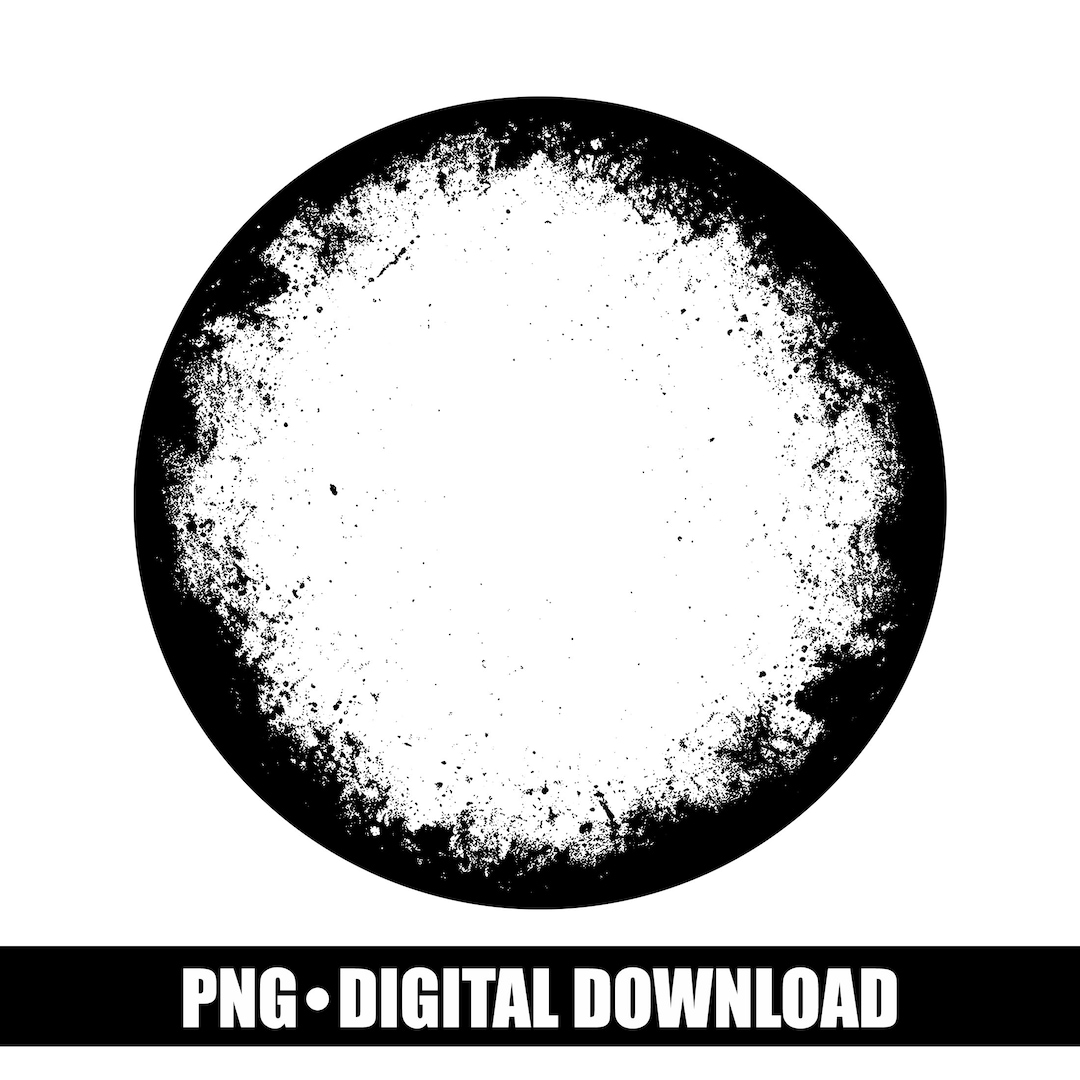 Round Grunge Mask Circle - PNG Graphic, Digital Download, Eroded Shape ...