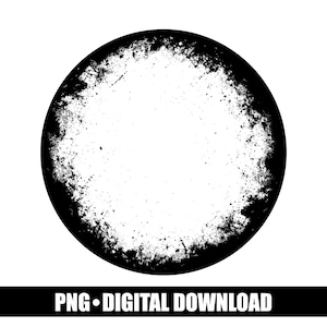 丸いグランジマスクサークル - PNGグラフィック、デジタルダウンロード、侵食された形状