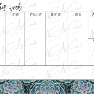 Weekly calendar - instant download!