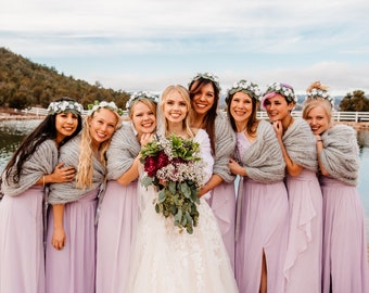 winter wedding wraps for bridesmaids
