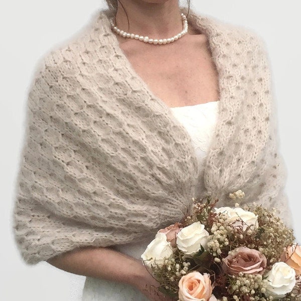 Warm Wedding shawl, Bridal Wrap, Bridesmaid Cape, Bride Stole, Winter wedding Shrug, Wedding Bolero, Wool Coverup, shawls and wraps, Knit